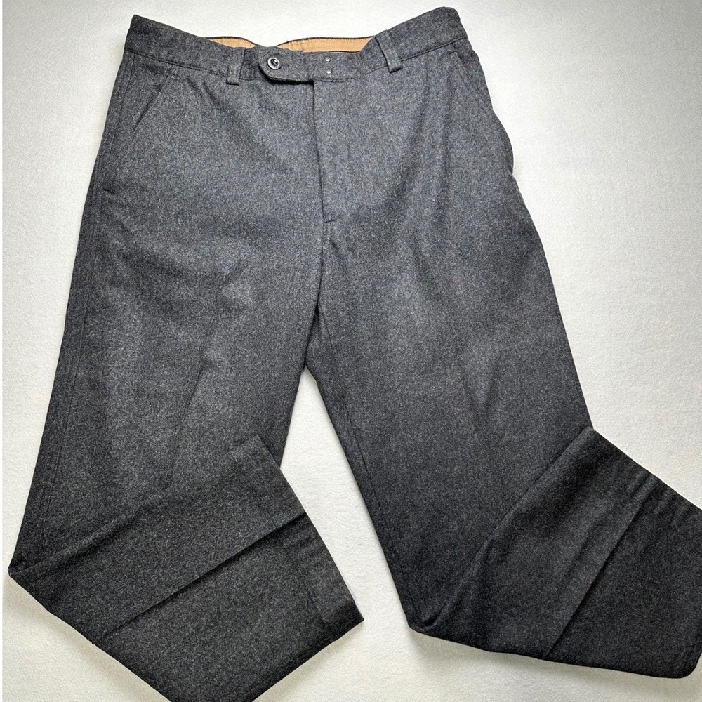 Banana Republic Trousers Mens 35x30 Grey Wool Blend Straight Leg Flat Front